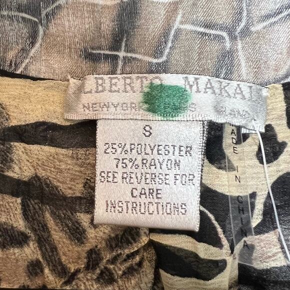 ALBERTO MAKALI GREY WHITE JACKET BUTTON UP TOP WOMEN SIZE SMALL NEW WITH TAG - Picture 8 of 8